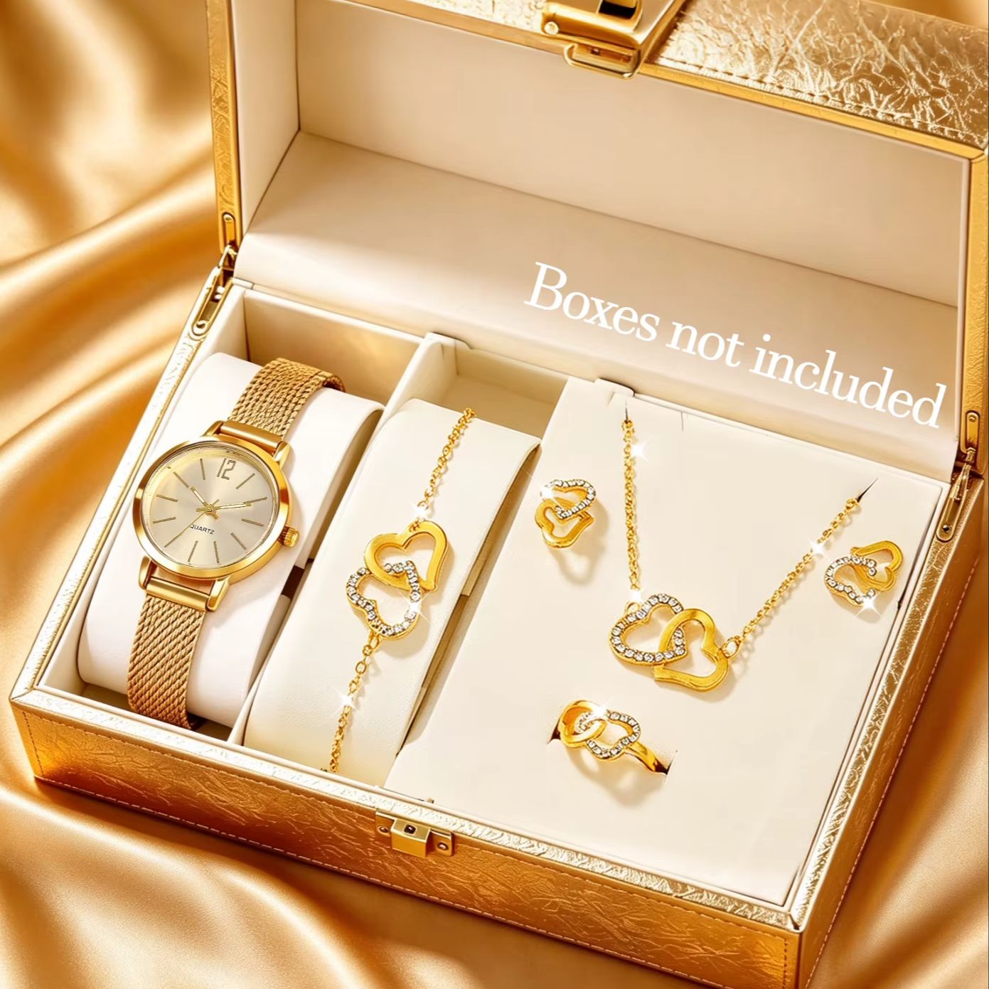 Luxury Watch Gift For Her - Набор из 6 предметов: компактные круглые